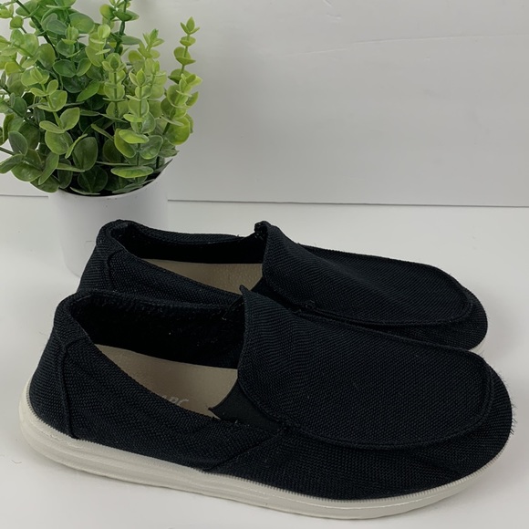 Bruno Marc black cavas slip on shoes - Picture 1 of 9